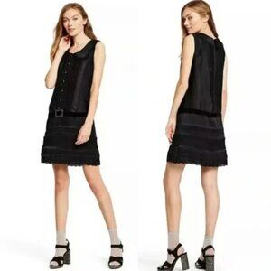 Anna Sui for Target Black Lace Trim Belted Dress Size M